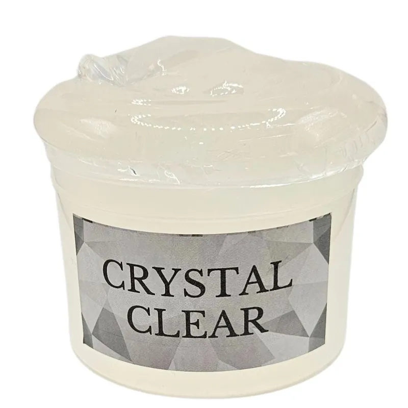 Crystal Clear jar of thick clear slime